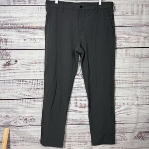 American Giant Pants Mens 34x32 Gray Flat Front Stretch Khaki Chino USA Preppy